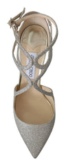 Sapatos Jimmy Choo Platinum Ice Lancer em Couro - Elegância Refinada
