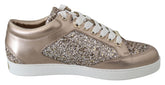 Tênis Jimmy Choo Ballet Rosa Glitter Couro