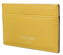 Porta-cartões de couro amarelo Jimmy Choo Sunshine