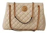 Bolsa Versace Elegante de Couro Napa Acolchoado
