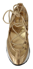 Tênis Jimmy Choo Golden Glamour Mesh Couro