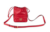 Bolsa de ombro com cordão em couro acolchoado vermelho Versace, bolsa transversal
