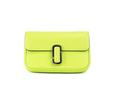 Bolsa de ombro transversal de couro liso Marc Jacobs The J Marc Green Glow