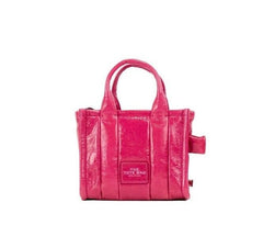 Bolsa transversal de couro magenta Marc Jacobs The Shiny Crinkle Micro Tote