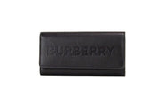 Burberry Porter Carteira de couro granulado preto com logotipo da marca em relevo e aba