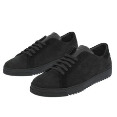 Tênis feminino de couro de bezerro preto Off-White
