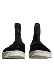 Botas de cano médio Takeshi de neoprene preto e branco Alexander McQueen