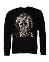 Suéter masculino de lã Medusa com gola redonda preto Versace