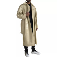 Jaqueta de couro de cordeiro bege Bottega Veneta