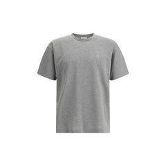 Camiseta oversized de algodão cinza Saint Laurent