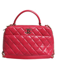 Bolsa Chanel Pink Seal Matelasse Chain CC em couro de cordeiro