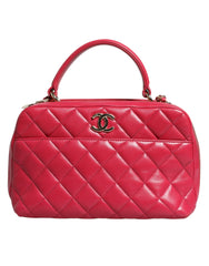 Bolsa Chanel Pink Seal Matelasse Chain CC em couro de cordeiro