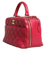 Bolsa Chanel Pink Seal Matelasse Chain CC em couro de cordeiro