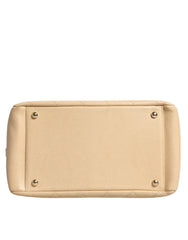 Bolsa Chanel Bege Caviar De Coco em Couro com Corrente