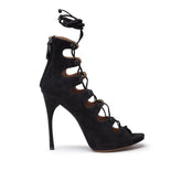 Alaïa Black Suede Leather Sandal