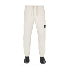 Calça de moletom masculina Stone Island Bege Cotton