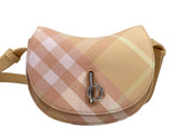 Bolsa transversal Burberry Mini Check Rocking Horse, cor pêssego