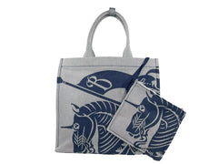Bolsa tote de lona Burberry EKD azul marinho com porta-moedas