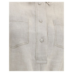 Vestido longo de linho Brunello Cucinelli