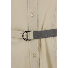 Vestido longo de algodão Brunello Cucinelli