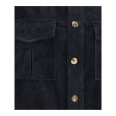 Brunello Cucinelli Camisa de couro camurça Jaqueta