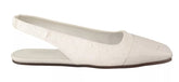 Maison Margiela Sapatos baixos de couro branco tipo slingback