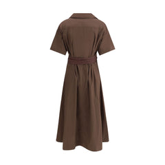 Brunello Cucinelli Vestido longo de algodão