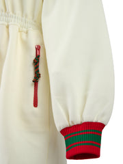 Moletom com capuz e logotipo em poliéster creme Gucci