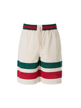 Shorts Gucci com logotipo em poliéster creme
