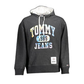 Moletom com capuz masculino Tommy Hilfiger preto de algodão