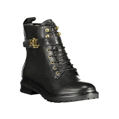 Bota feminina Ralph Lauren de couro preto