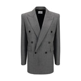 Blazer de sarja de lã Saint Laurent