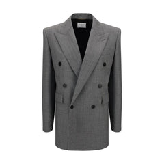 Blazer de sarja de lã Saint Laurent