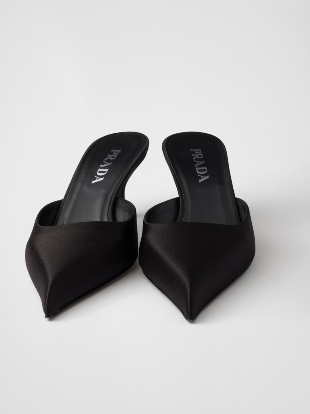 Prada Black Satin Sabot