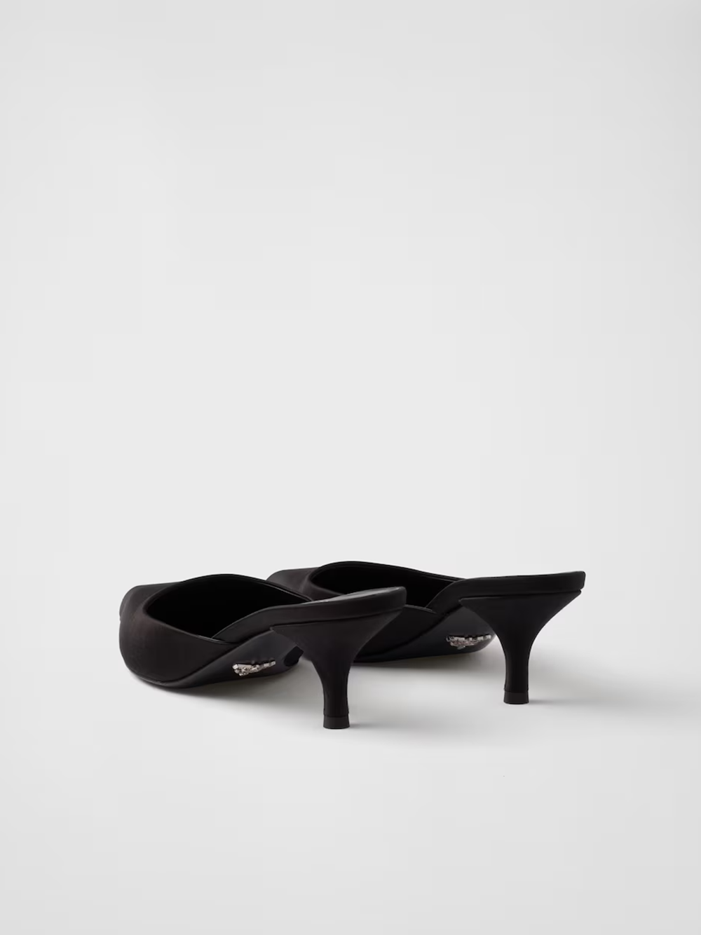 Prada Black Satin Sabot