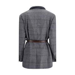 Blazer Brunello Cucinelli com estampa Príncipe de Gales