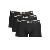 Pacote de cuecas boxer masculinas Hugo Boss pretas de algodão