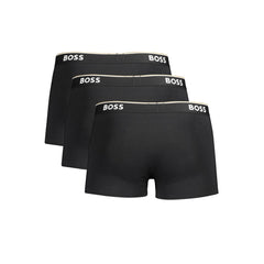 Pacote de cuecas boxer masculinas Hugo Boss pretas de algodão