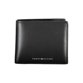 Carteira Tommy Hilfiger Sleek de couro preto para o homem moderno