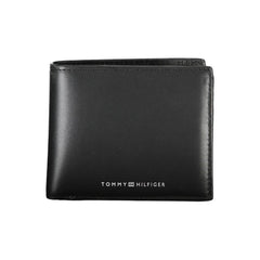 Carteira Tommy Hilfiger Sleek de couro preto para o homem moderno