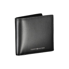 Carteira Tommy Hilfiger Sleek de couro preto para o homem moderno