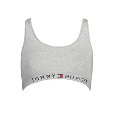 Sutiã esportivo feminino Tommy Hilfiger de algodão cinza