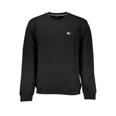 Tommy Hilfiger Sleek Moletom de algodão preto com gola redonda