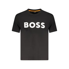 Camiseta masculina preta de algodão Hugo Boss