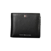 Carteira Tommy Hilfiger Sleek de couro preta com amplo armazenamento
