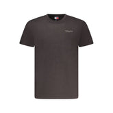 Camiseta masculina preta de algodão Tommy Hilfiger