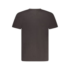 Camiseta masculina preta de algodão Tommy Hilfiger