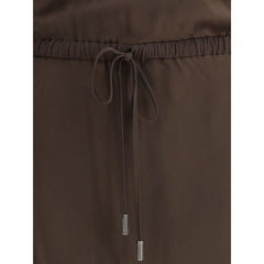 Vestido longo de cetim Brunello Cucinelli