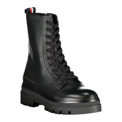 Bota Tommy Hilfiger de poliéster preta