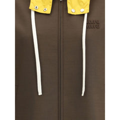 Jaqueta bomber com capuz Miu Miu